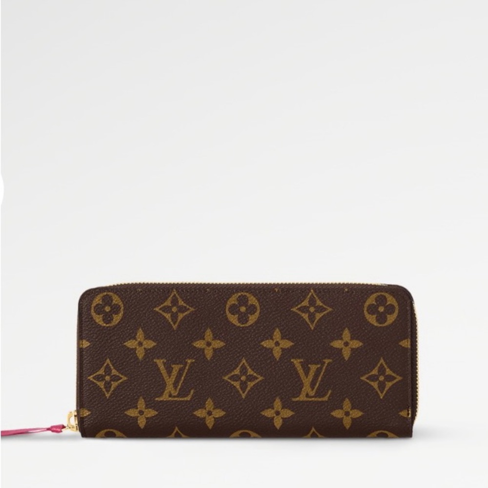 **SOLD** Louis Vuitton Clemence Monogram Zip Wallet (Fuscia interior).